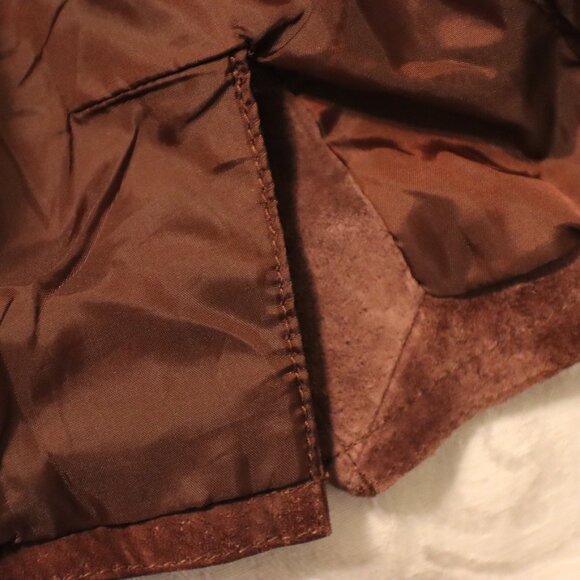 Fitted Suede Leather one button Charlotte Russe jacket Small 100% leather Brown - Picture 15 of 16